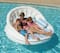 Solstice® 6ft. Inflatable White & Blue Striped Swimming Pool Float